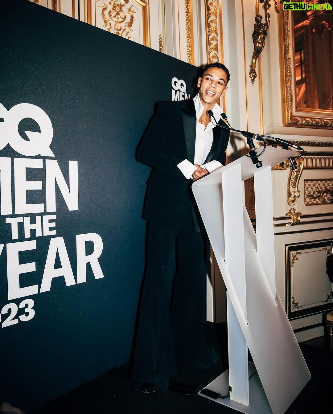 Olivier Rousteing Instagram - THE FRENCH STAR ♥️ We love you @guillaumediop Une étoile française est née . Thank you @guillaumediop to make us dream and being a leader of the new French generation fighting for your passion with strength elegance and beauty . I am so proud to dress you and seeing your journey being recognized and being the STAR amongst the best. Congrats on your award of the GQ men of the year 2023 @gqfrance @pam_boy