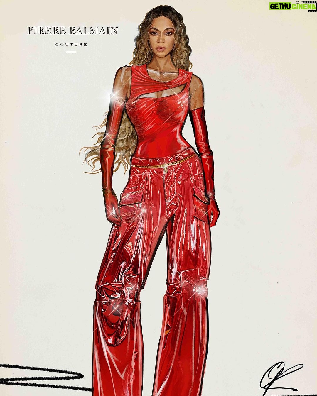 Olivier Rousteing Instagram - MY POWER ♥️ @beyonce in @balmain for #RENAISSANCEWORLDTOUR for one of my fav moment of the tour #mypower with the incredible #blueivy. I love u Bey and Blue 🫶🏽