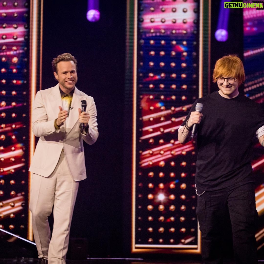 Olly Murs Instagram - Was loving the old whistle this week! Proper rascal number in the old white! Loved it! Another weekend of awesome transformations on Starstruck, the Ed Sheeran’s were crazy! Congrats to my man @cbmusic20 on reaching the final! Unreal mate!! . . Suit @lardiniofficial Shirt @alexandermcqueen Shoes @georgecleverley