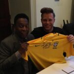Olly Murs Instagram - I’ll never forget having dinner with Pele in 2016! Was a honour to be in his presence, we sat and listened to all his incredible stories for a few hours! Then weeks later share this moment with him on the pitch is something I’ll never forget! A legend forever, the greatest x RIP PELE 🇧🇷👑🙏🏻