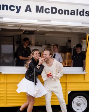 Olly Murs Instagram - Not everyday you marry the 3 things you love the most!! McNuggets, McFries and McMurs (in that order) 🤪🤣👌🏻
.
Thanks @mcdonaldsuk for the McNugget truck for our wedding weekend! Was Insane!