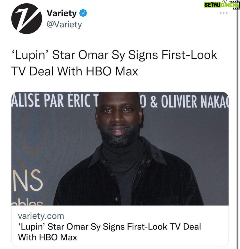 Omar Sy Instagram - I am very happy to be partnering with HBO Max who share my dreams of developing globally appealing TV content for audiences around the world, including French speaking Africa, France and the United States 🌍 @hbomax