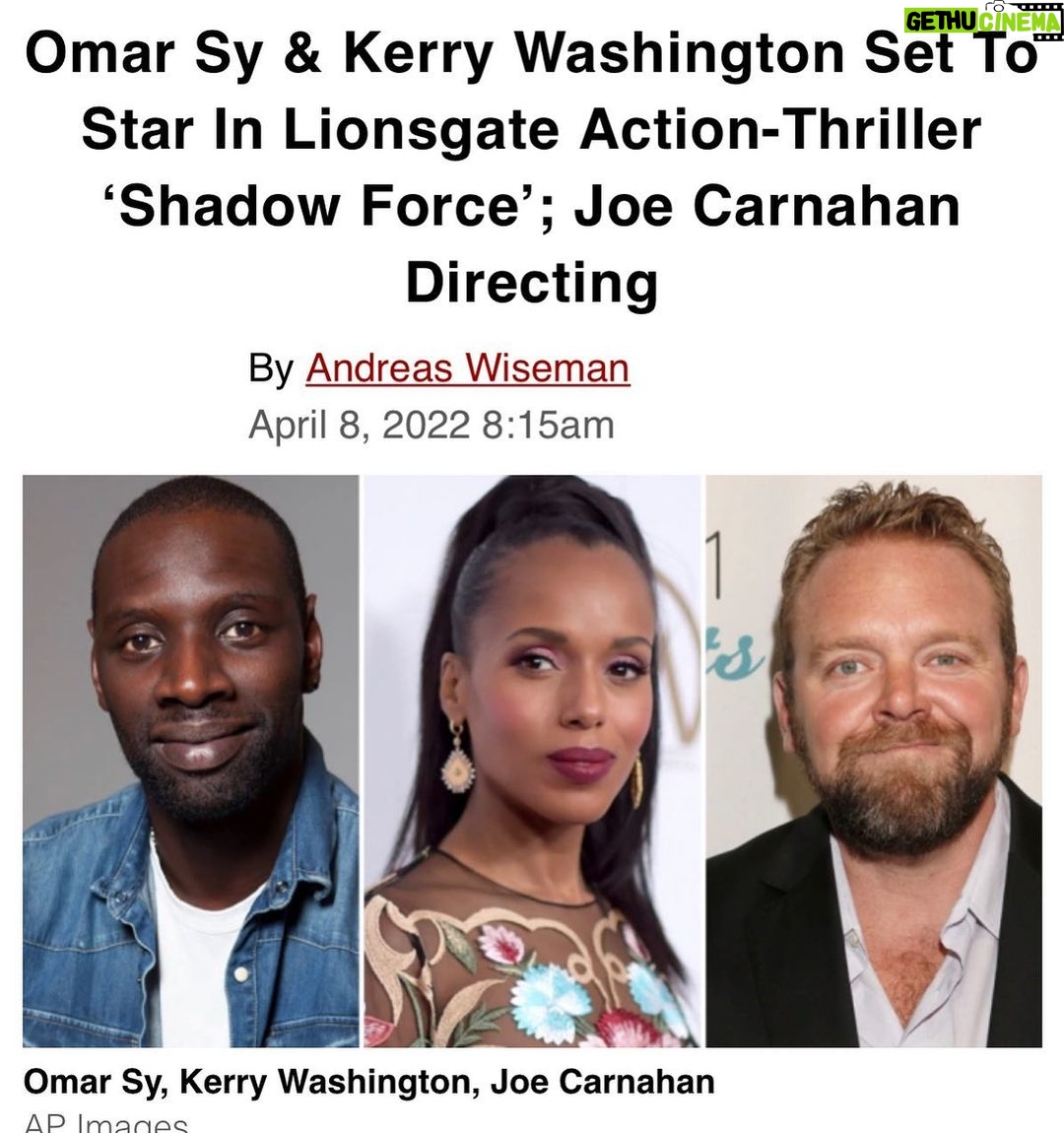 Omar Sy Instagram - @kerrywashington @carnojoe ✌🏿