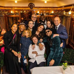 Omar Sy Instagram - Riding with the fam on @vsoetrain 
celebrating @jeanimbert first meal on it & @mynameishelenesy birthday !