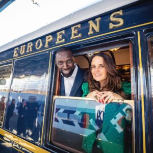 Omar Sy Instagram - Riding with the fam on @vsoetrain 
celebrating @jeanimbert first meal on it & @mynameishelenesy birthday !