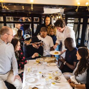 Omar Sy Instagram - Riding with the fam on @vsoetrain 
celebrating @jeanimbert first meal on it & @mynameishelenesy birthday !