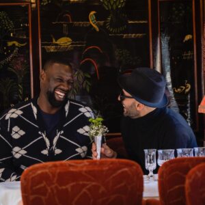 Omar Sy Instagram - Riding with the fam on @vsoetrain 
celebrating @jeanimbert first meal on it & @mynameishelenesy birthday !