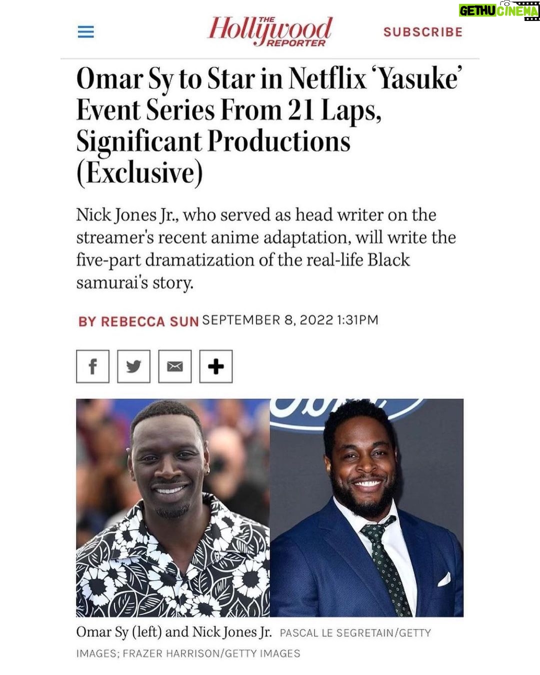 Omar Sy Instagram - Letโs do this !!! โ๏ธโ๐ฟ Repost from @njfuture โข It takes a clan to tell the story of the Black Samurai. Extremely blessed to be on this journey with @omarsyofficial and our amazing team at @21lapsentertainment, @thisissignificant, & @netflix! ๐๐ฟโ๏ธ