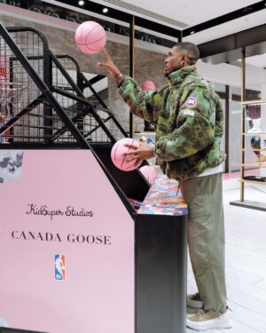 Ovie Soko Instagram - We all shot hoops, we ate food, we smiled, and we laughed. All for the new @canadagoose & @nba collection with @kidsuper. Check out the Spring collab in stores now #PlayInTheOpen 🖤AD