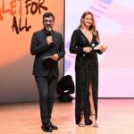 Pınar Altuğ Instagram - Dün akşam Uluslararası Suç ve Ceza Film Festivalinin açılış gecesi sahnesindeydik @hbilgin @uscff_icapff Elbisem @rasitbagzibagli Ayakkabılarım @jabotter Saç @hairgameofficial #reklam Cemal Resit Rey ( CRR )