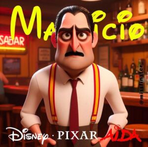 Paco León Instagram - Los personajes de AÍDA imaginados por @missfinster_  en película de Disney - Pixar.