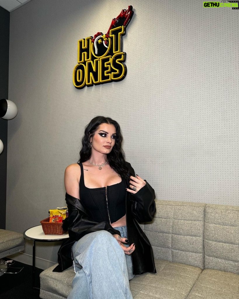 Paige Instagram - Can’t wait for this to drop! @hotones been wanting to do this forever! Thanks to @styledbypaigej for letting me steal her vintage Hugo jackets and earrings 🥰