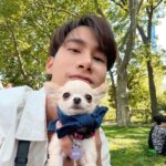 Pakorn Thanasrivanitchai Instagram - Gigi 🦊 a Columbia daughter 🍑 @gigi.chidid . @rienne96 Central Park, New York
