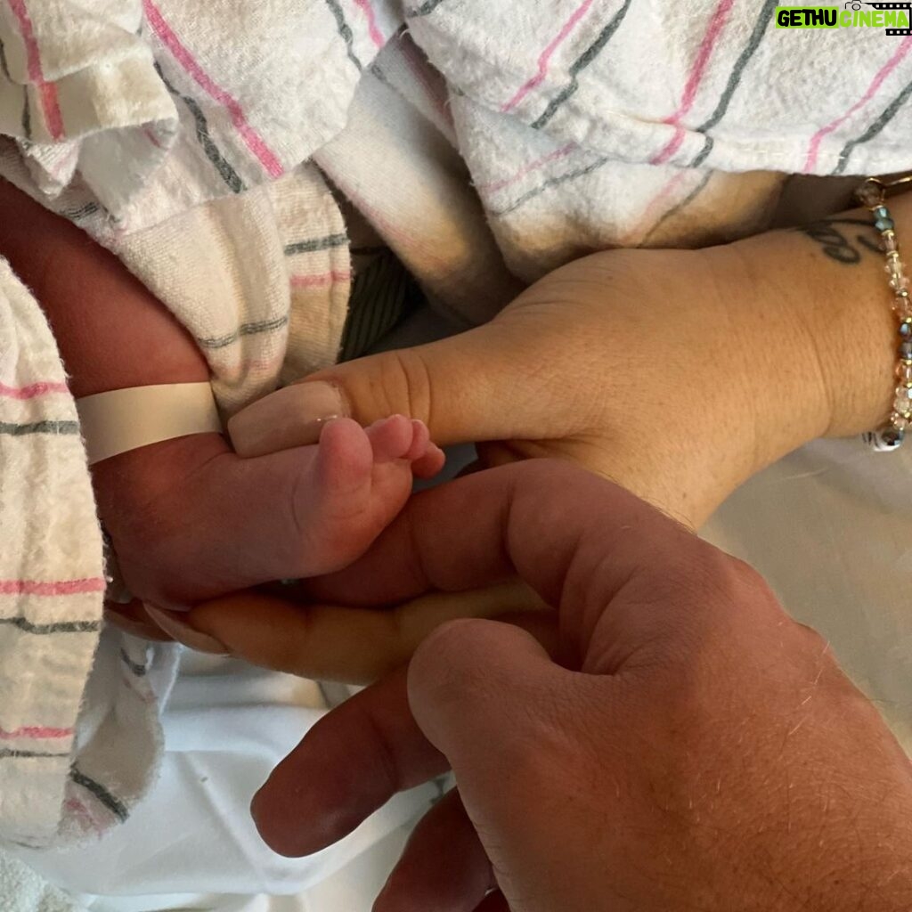Pat McAfee Instagram - Today’s a day that @mrsmcafeeshow and I have been dreaming of.. I can’t wait to see where this foot gets to go beautiful girl. WE LOVE YOU. Baby and Momma are both healthy.. Momma and I are floating with joy. This is amazing. Thanks for all of the good vibes. 🤟🏼🌈🌈👶🏼