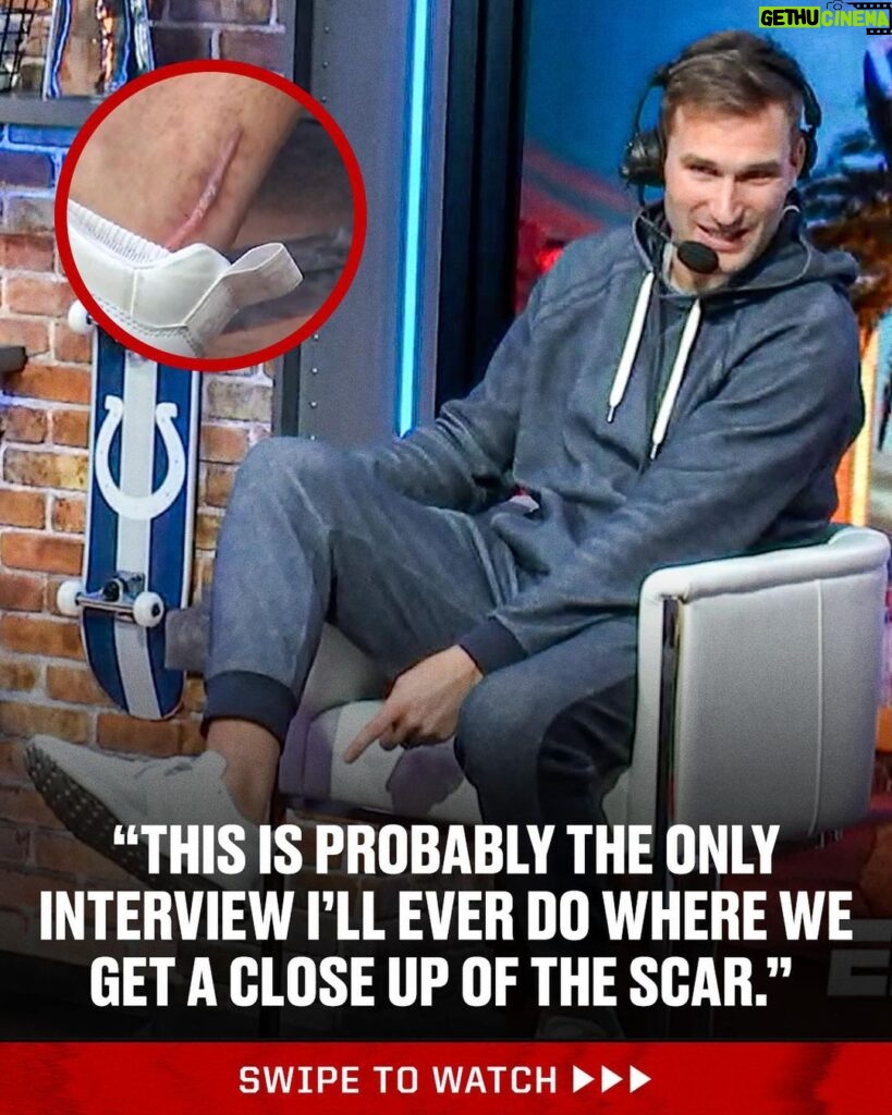 Pat McAfee Instagram - Kirk Cousins showed his Achilles surgery scar to the @patmcafeeshow crew 👀