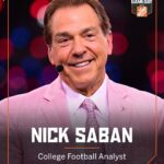 Pat McAfee Instagram – Welcome to the team, Coach 👏

Nick Saban will join us weekly alongside @recedavis, Coach Corso, @kirkherbstreit, @desmondhoward and @patmcafeeshow!