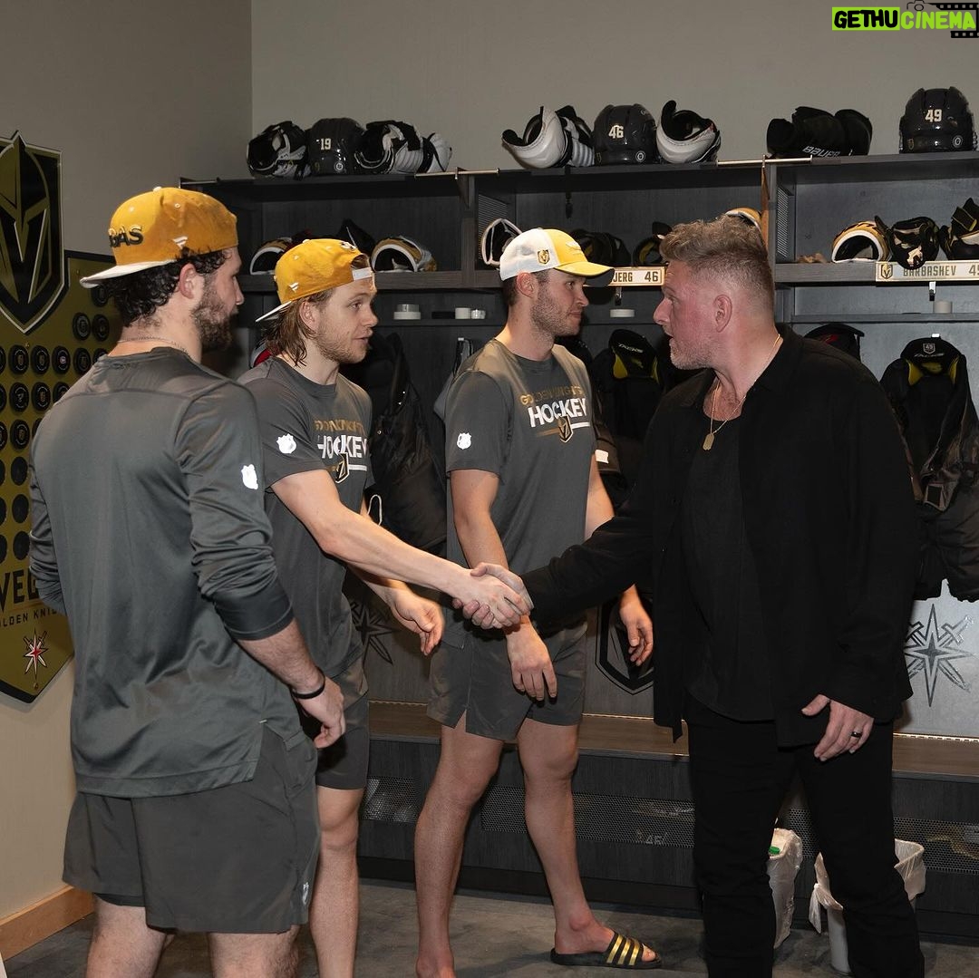 Pat McAfee Instagram - Nothing like a visit from @patmcafeeshow after a big W 😎 #HockeyIsAwesome T-Mobile Arena