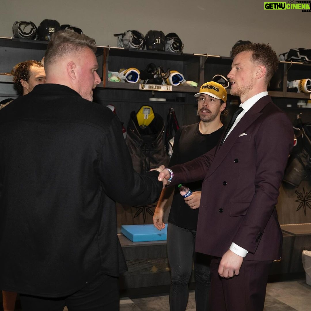 Pat McAfee Instagram - Nothing like a visit from @patmcafeeshow after a big W 😎 #HockeyIsAwesome T-Mobile Arena