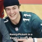 Pat McAfee Instagram - The Pat McAfee Show reacts to a photo of Kenny Pickett in an Eagles jersey in high school 👀 (via @patmcafeeshow)