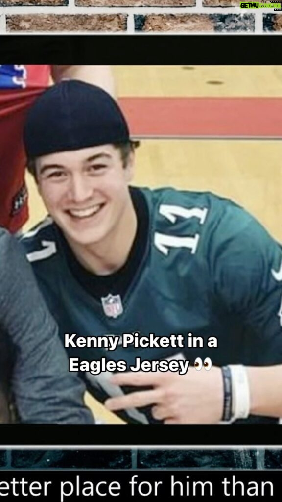 Pat McAfee Instagram - The Pat McAfee Show reacts to a photo of Kenny Pickett in an Eagles jersey in high school 👀 (via @patmcafeeshow)