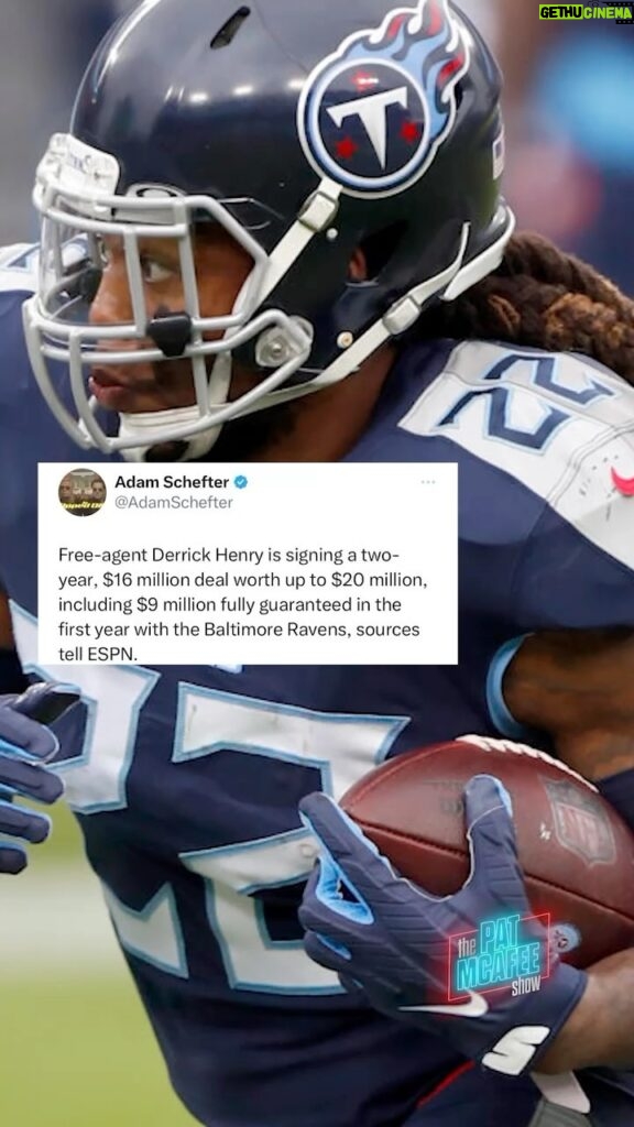 Pat McAfee Instagram - BREAKING NEWS: Derrick Henry has signed with the Baltimore Ravens