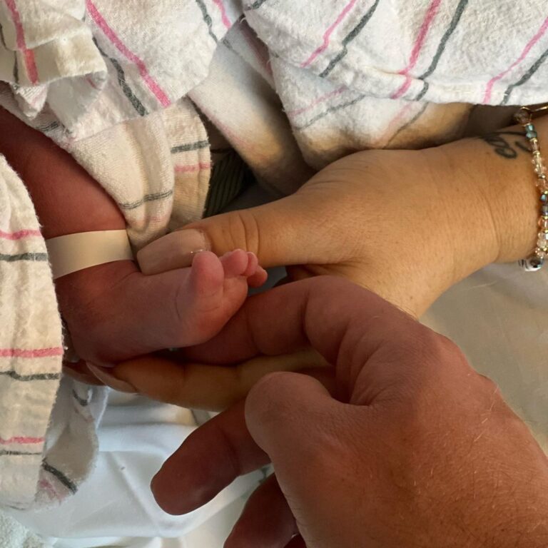 Pat McAfee Instagram - Today’s a day that @mrsmcafeeshow and I have been dreaming of.. I can’t wait to see where this foot gets to go beautiful girl. WE LOVE YOU. Baby and Momma are both healthy.. Momma and I are floating with joy. This is amazing. Thanks for all of the good vibes. 🤟🏼🌈🌈👶🏼