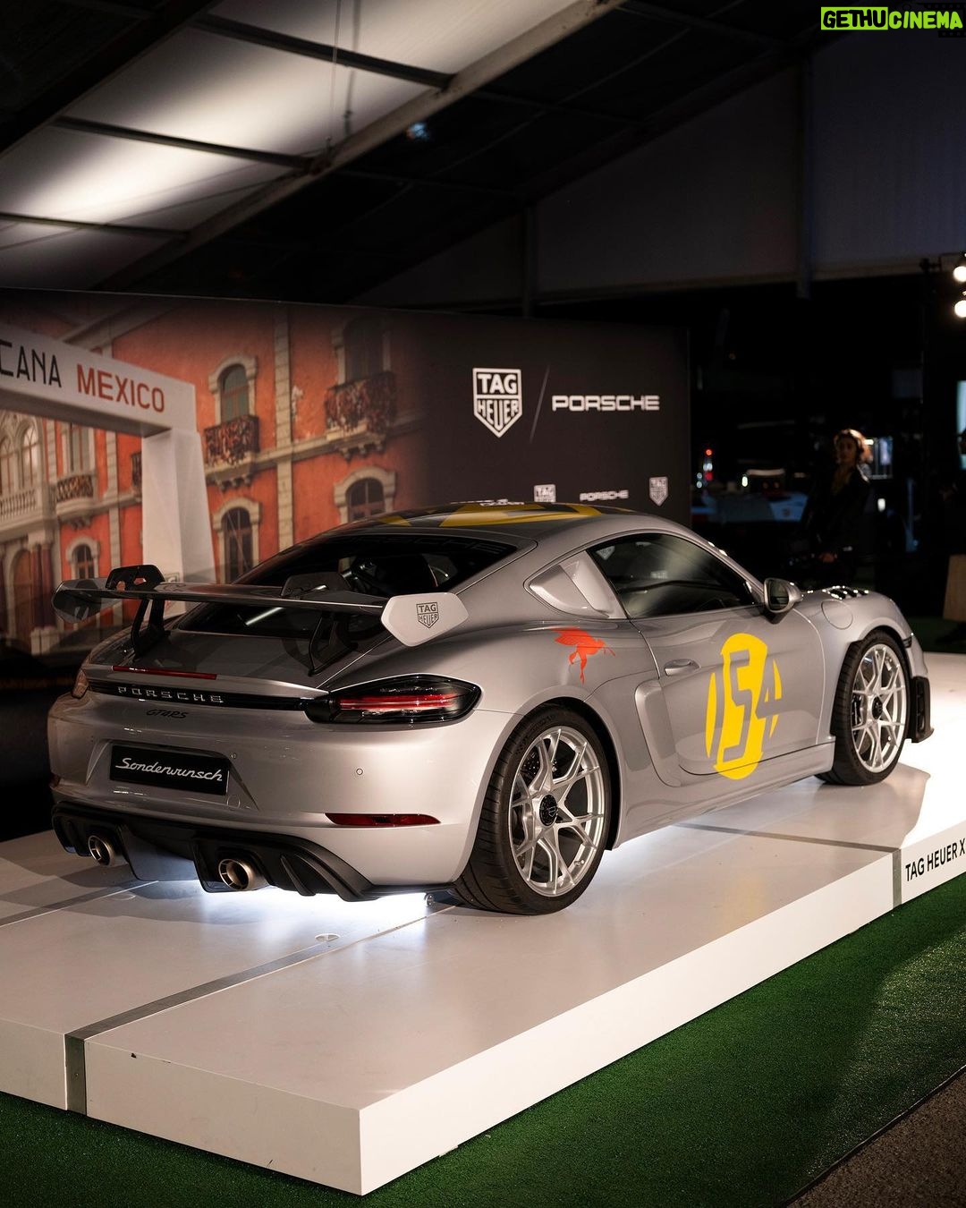 Patrick Dempsey Instagram - Race ready and revealed at Rennsport Reunion, this is the @tagheuer x Porsche – Legends of Panamericana. Inspired by the iconic 550 Coupé, the 718 Cayman GT4 RS Carrera Panamericana Special has been built in collaboration with Porsche Latin America and flaunts an integrated TAG Heuer stopwatch module — a bespoke design element crafted specially for this model. Next? Watch out Mexico! It’s heading south to take part in La Carrera Panamericana this October. 718 Cayman GT4 RS: Fuel consumption combined: 13.2 |/ 100 km; CO2 emissions combined: 299 g/km (WLTP) I https://porsche.click/DAT-Leitfaden I Status: 09/2023