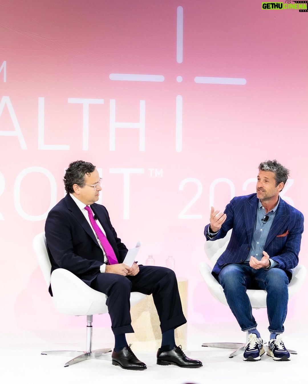 Patrick Dempsey Instagram - I joined SurvivorNet’s CEO Steve Alperin at the #PHMHealthfront to talk about the power of community in cancer treatment and the empathetic, compassionate approach we take at the Dempsey Center where we treat the person first, not the disease.