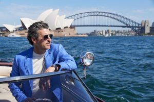 Patrick Dempsey Instagram - Beautiful sunny day cruising Sydney Harbour @tagheuer 

Styled by @warrenalfiebaker @isaia 
Grooming by @jilliandempsey