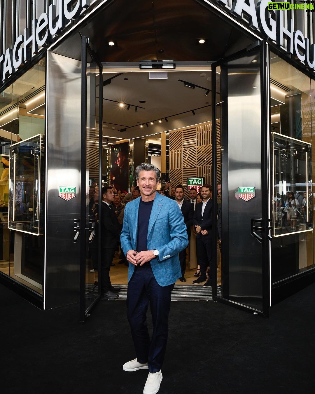 Patrick Dempsey Instagram - Thrilled to have been in Sydney for the opening of the @tagheuer boutique! It was an amazing experience being there. Thank you for the warm welcome! #TAGHeuer Styling by @warrenalfiebaker Suit @isaia Grooming by @jilliandempsey