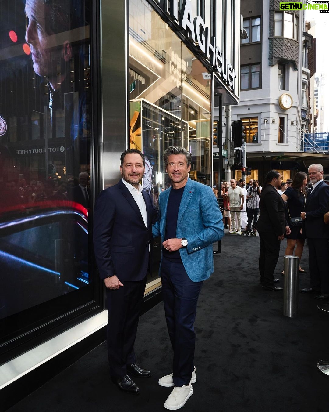 Patrick Dempsey Instagram - Thrilled to have been in Sydney for the opening of the @tagheuer boutique! It was an amazing experience being there. Thank you for the warm welcome! #TAGHeuer Styling by @warrenalfiebaker Suit @isaia Grooming by @jilliandempsey