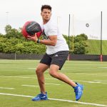 Patrick Mahomes Instagram - Royal Blue 80 👑⚾ A new season starts today on the other side of the parking lot. Mahomes 1 “Blue 80” colorway out now. Available on IG Shopping and adidas.com. @adidasFBallUS