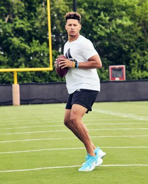Patrick Mahomes Instagram - For Sterling Skye 💙🌤️ My latest colorway “Family Time” drops today for Sterling’s birthday 🎉

Get yours now on IG Shopping and adidas.com. @adidasFballUS