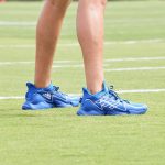 Patrick Mahomes Instagram - Royal Blue 80 👑⚾ A new season starts today on the other side of the parking lot. Mahomes 1 “Blue 80” colorway out now. Available on IG Shopping and adidas.com. @adidasFBallUS
