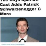 Patrick Schwarzenegger Instagram – SUPES EXCITED TO JOIN THIS FRANCHISE.

I’ve been huge fan of THE BOYS for the last few years. Thankful for our awesome show runners, Michele Fazekas & Tara Butters , believing in me. 

To the producers- thank you as well! Amazon, Point Gray, Kripke and original films! Let’s go!