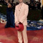 Patrick Schwarzenegger Instagram - ❤️MET 2022❤️ Suit: @lanvinofficial Ring/watch: @cartier Hat: @esenshel Styled: @avoyermagyan The Met Ball