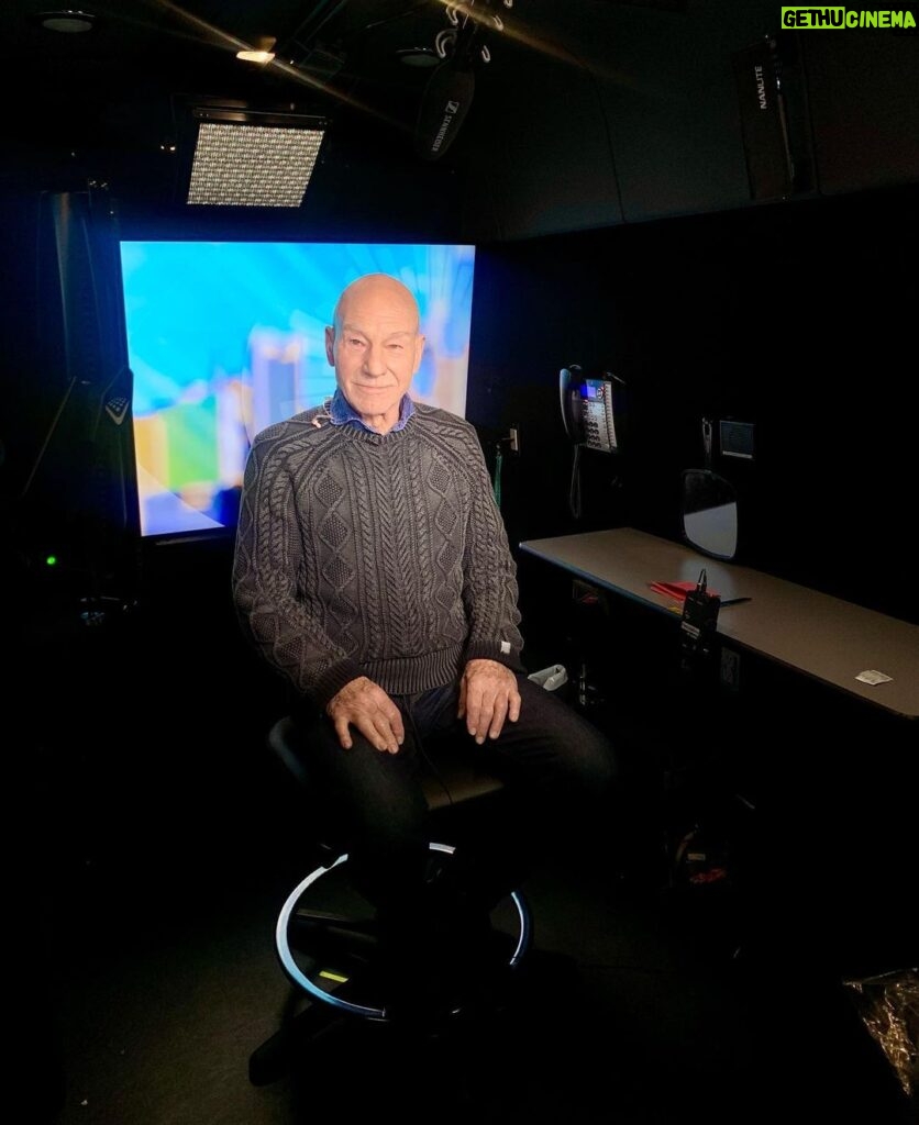 Patrick Stewart Instagram - Here I am in the back of a van in LA for a live interview with @CBSMornings in NYC. I felt like I was a local news reporter but my only breaking update at that hour this morning was that the crows were out in the street. In more exciting news, #StarTrekPicard Season 2 premieres Thursday.