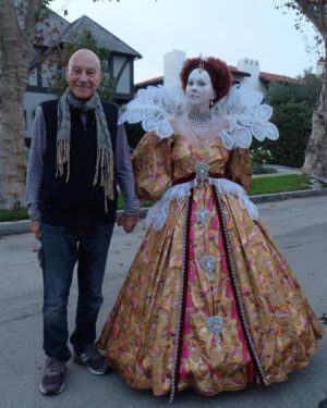 Patrick Stewart Instagram - Spent Halloween in the presence of Her Majesty The Queen (past and present). They nailed the looks but the accents are dreadful. #Halloween