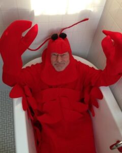 Patrick Stewart Instagram - Ten years ago today🦞 Yes, this image made the cut for the photo section of my memoir 📚 Happy Halloween 🎃