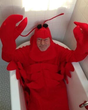 Patrick Stewart Instagram - Ten years ago today🦞

Yes, this image made the cut for the photo section of my memoir 📚

Happy Halloween 🎃