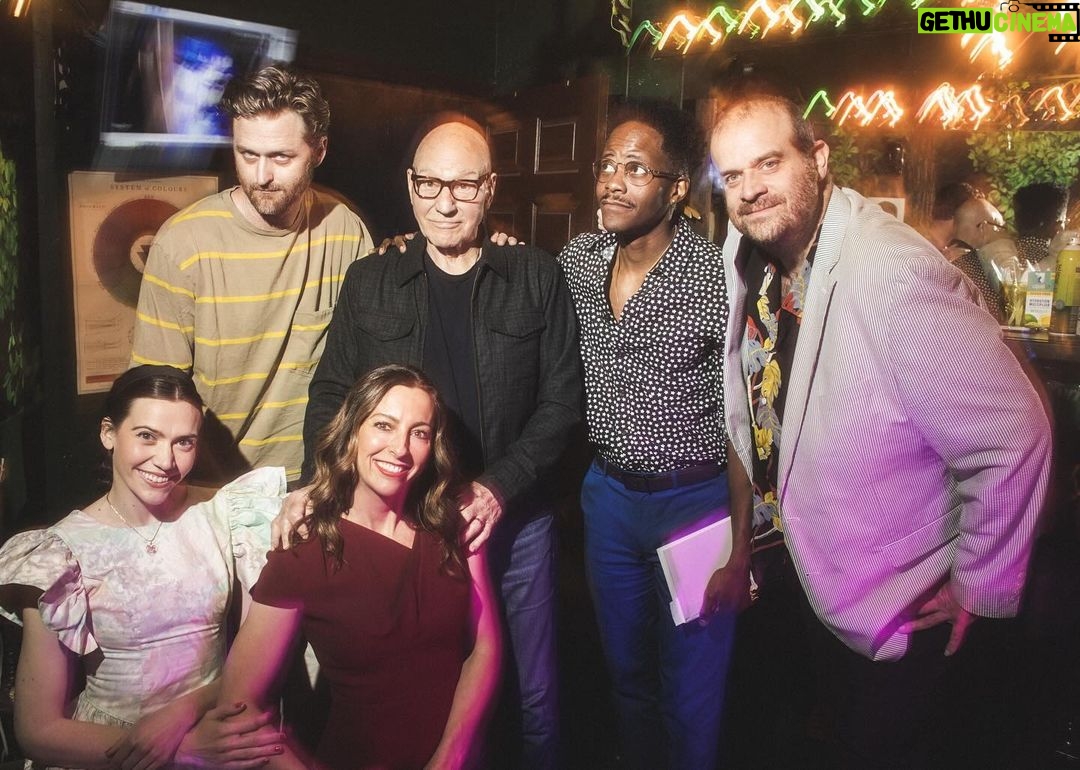 Patrick Stewart Instagram - Thrilled to have joined the uproarious @megathepodcast live show — IMPROVISING a character! 🎭 Follow this genius satire on all podcast platforms, you never know, I might make a surprise appearance again soon! Huge thanks to @hollylaurent & @heygreghess for having me. #ImprovComedy #MegaThePodcast #PodcastFun Photos by @justoffthesix