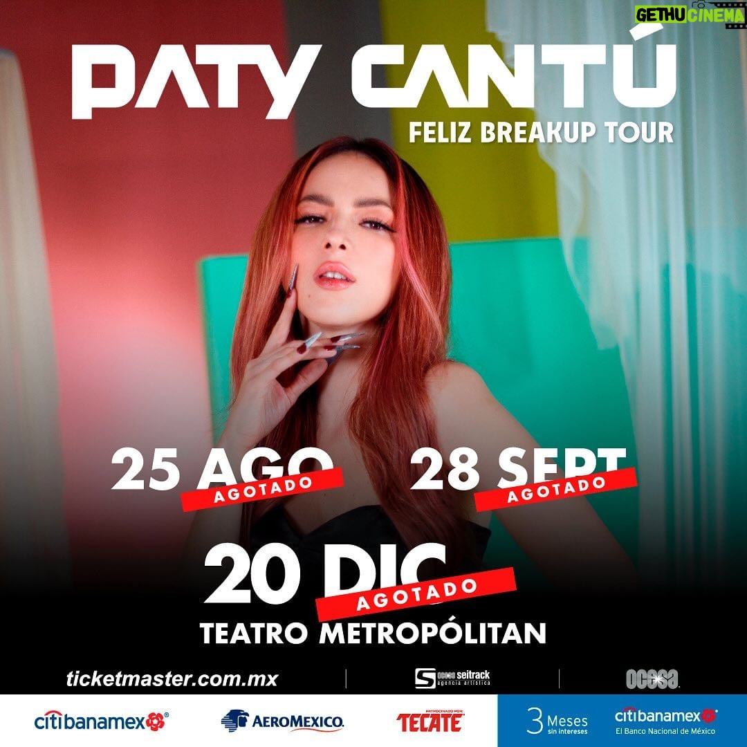 Paty Cantú Instagram - Tercer Metropolitan SOLD OUT del año, ¡qué emoción! Muchísimas gracias familia, el #FelizBreakupTour ❤️🩹🎶 sigue sanando corazones y haciendo ruido, con una producción a la que le he puesto el alma para sorprenderlos y que este sea el mejor show de mi vida. Seguiremos en 2024 ¿a dónde vamos? #PatyCantu #DramaQueen 🎭👑🏹