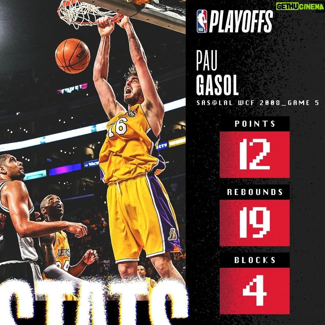 Pau Gasol Instagram - 👀 When Pau activated the #PLAYOFFMODE ... check out his top #NBAPlayoffs performances! Which one is your favorite? 🤔