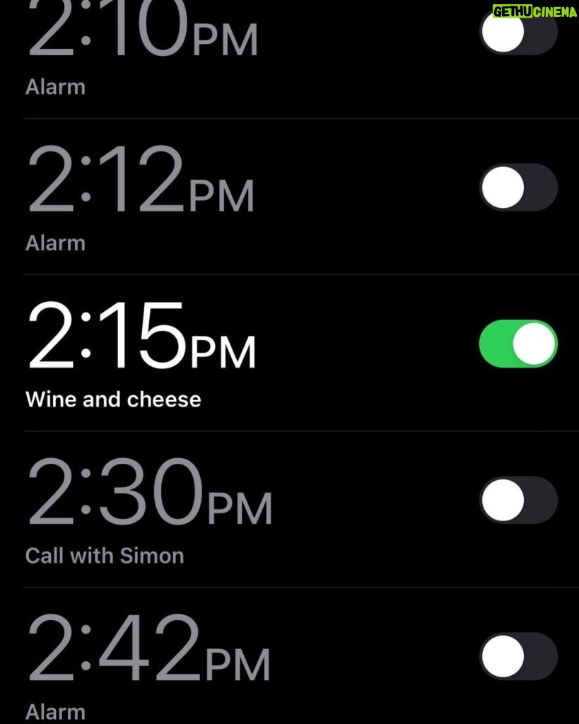 Paul Bettany Instagram - Not sure what I set this alarm for. Well... Wine and Cheese obviously, but the context is lost in time.