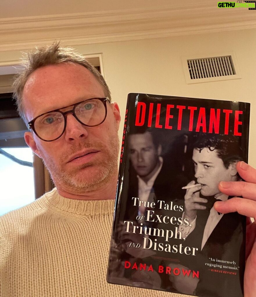 Paul Bettany Instagram - This is a pic of me with my mate’s (and writing partner’s) new book. The link to buy it is in my bio. The book is actually a very good book and I’m really unhappy about that. It’s forced me to rethink our entire writing partnership. You see, I figured his input on OUR work at about 5 to 7 1/2 % (you know running out for coffees and printing out new pages, etc). However, the book is so annoyingly well written that I’m having to rethink those numbers, and perhaps up them to 17% or maybe 20%. Long story short, please just buy it already so @mrdanabrown will leave me alone.