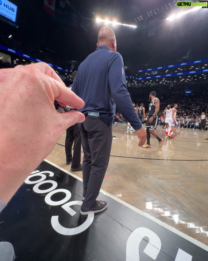 Paul Bettany Instagram - Me and Jen trying to help the Nets in any way we can.