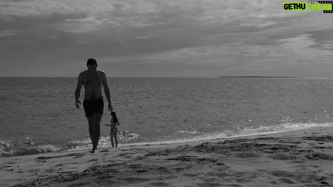 Paul Bettany Instagram - When my son Kai exits the ocean he sort of looks like James Bond. When I exit the ocean I tend to go for a more "sunburnt Englishman with sensitive feet" kind of thing. I say "oooo and ouch and somebody help me"