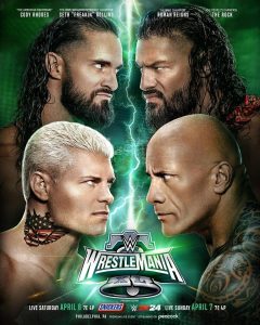 Paul Michael Lévesque Instagram - The biggest tag team match ever… at the biggest #WrestleMania ever. @therock & @romanreigns vs. @americannightmarecody & @wwerollins is happening LIVE in Philly at WrestleMania XL.