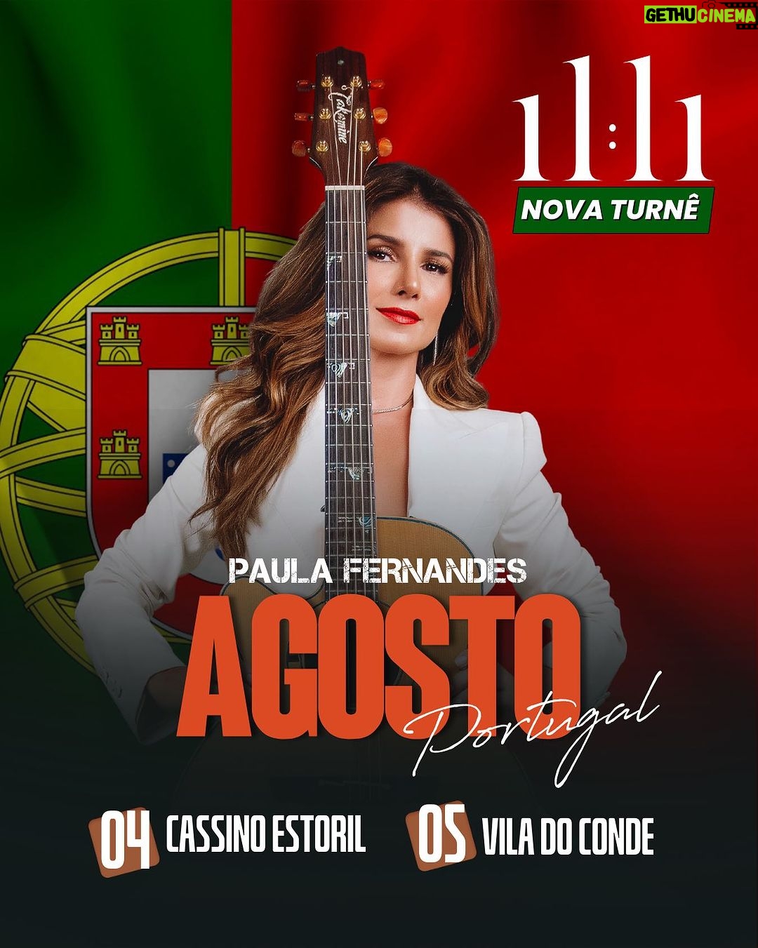 Paula Fernandes Instagram - 🇵🇹 Alô, meus amores de Portugal! Tô chegando! 🇵🇹 Temos um encontro marcado nos dias: 04/08 no Cassino Estoril 05/08 no Vila Conde Garanta já o seu ingresso! Espero vocês! ❤️ #paulafernandesemportugal
