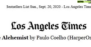 Paulo Coelho Instagram - 15 years later, still on the bestseller lists! Thank you all